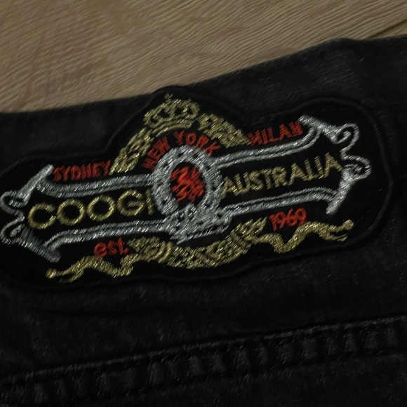 COOGI Australia Black Jeans with Brown Accent and Gold Embroidery (46x36) - Picture 5 of 13